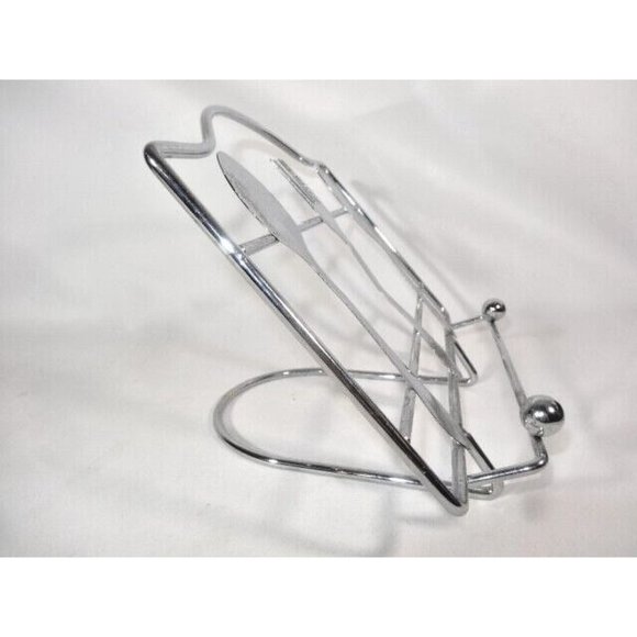 Utensils Spoon Fork Knife Cookbook Holder 9.5 x 8.5 inches Silver Metal Color - Picture 2 of 4
